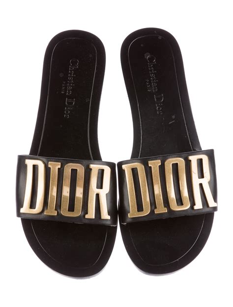 dior slides with gold letters|Dior summer sandals.